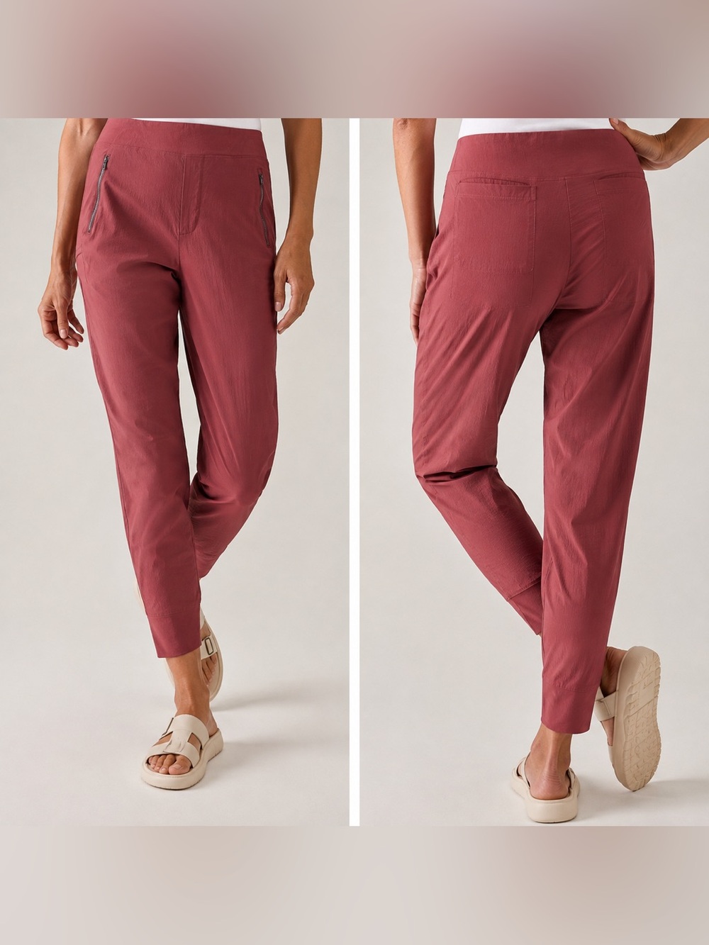 Athleta High rise Trekkie North Jogger in Berry Rose